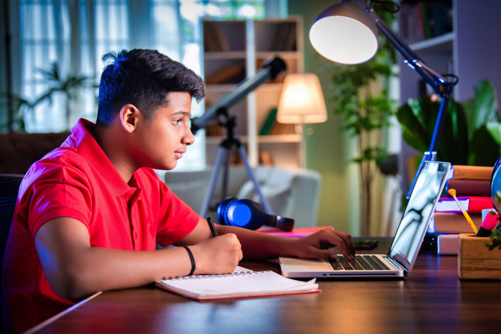 High school student reviewing AP exam scores and what they mean for college planning